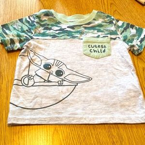 “CUTEST CHILD” Star Wars Grogu Baby Yoda Camo Tee Shirt